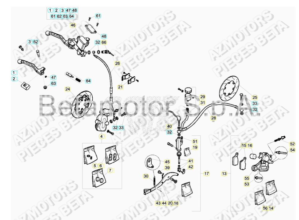 PASTILLES PINCE 25.03067/73 BETA RR 50 RACING 2018 pour FREINS de BETA-ALP-350-18