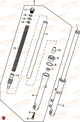 AMORTISSEUR AVANT MASAI BLACK ROD 125