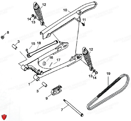 BRAS OSCILLANT ET SUSPENSION ARRIERE pour BLACK ROD 125