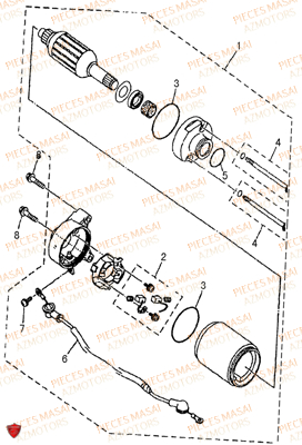 Demarreur MASAI Pièces Moto BLACK ROD 125cc