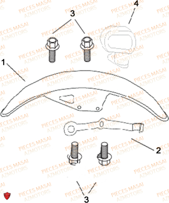 GARDE BOUE AVANT MASAI BLACK ROD 125