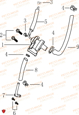 Injection D Air Secondaire MASAI Pièces Moto BLACK ROD 125cc