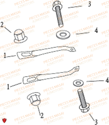 Poignees De Maintien MASAI Pièces Moto BLACK ROD 125cc