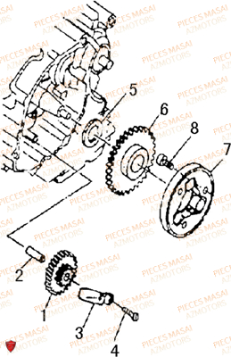 Roue Libre MASAI Pièces Moto BLACK ROD 125cc