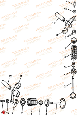 Soupapes MASAI Pièces Moto BLACK ROD 125cc