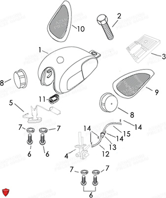 RESERVOIR_A_CARBURANT-DECORATION MASAI Pièces Moto Black Rod 125cc