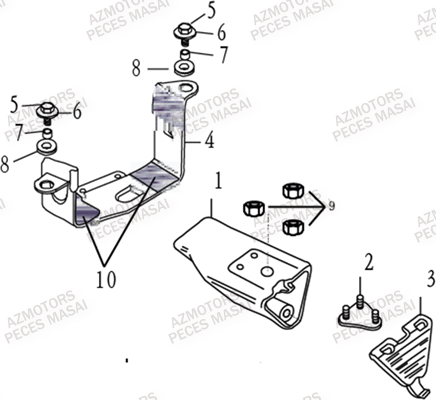 SUPPORT_BATTERIE MASAI Pièces origine Moto Masai BLACK ROD 50cc