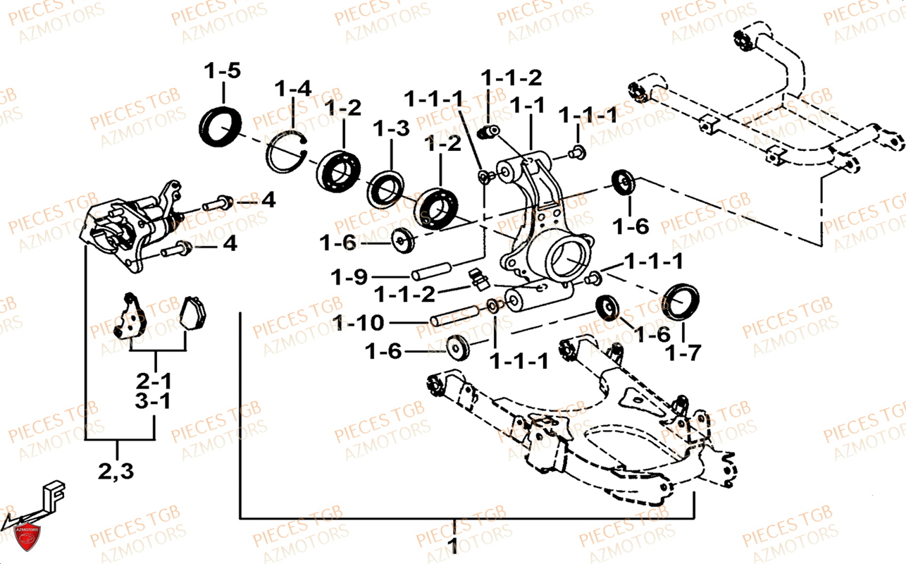 Axe Arriere TGB Pieces TGB BLADE 1000 LTX ABS (No Serie RFCETTTBG.. Type: ETT-JJ)