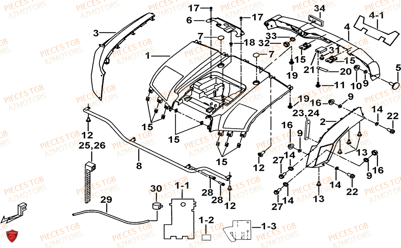 CARROSSERIE ARRIERE TGB BLADE 1000 LTX ABS