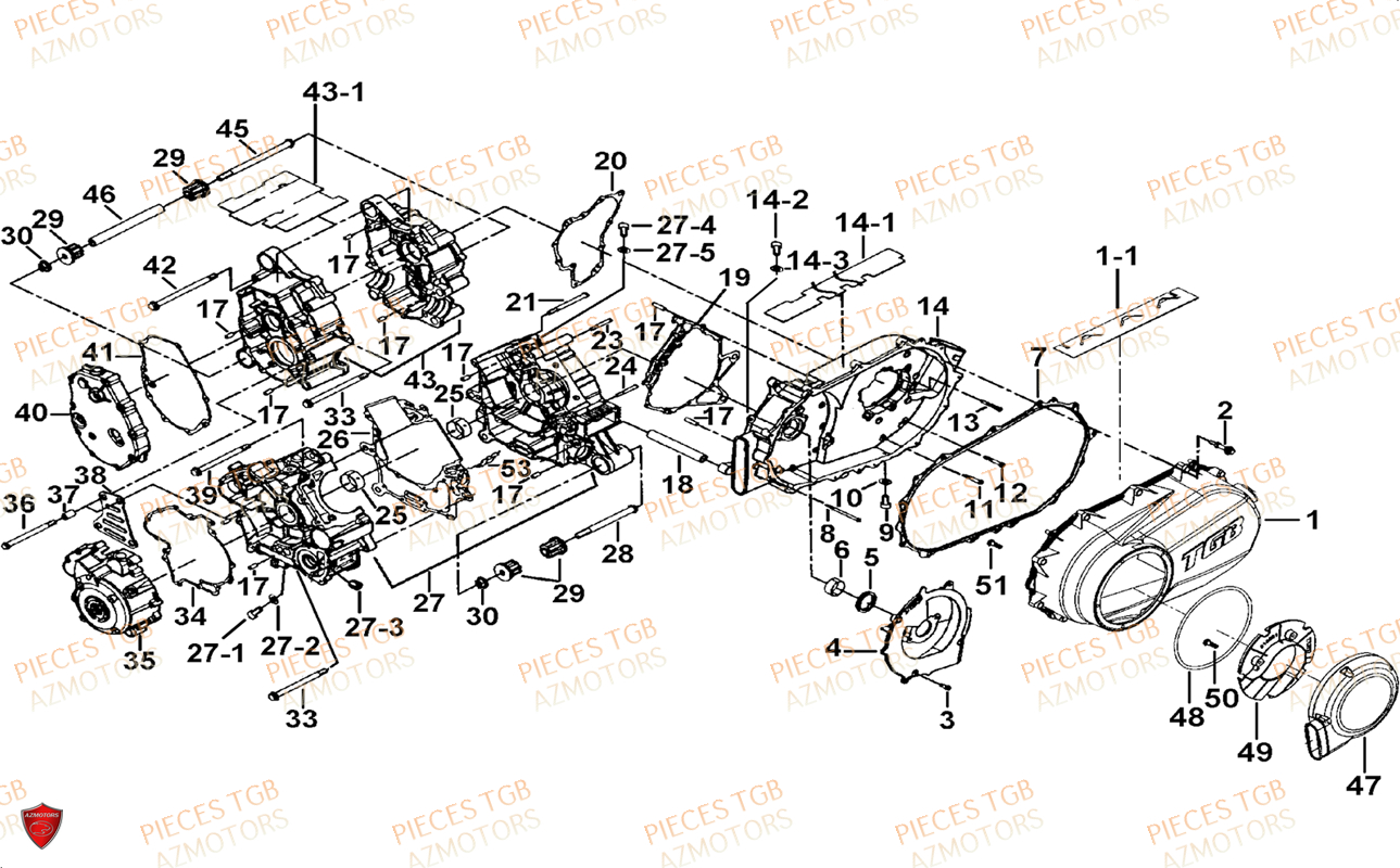 Carter Moteur TGB Pieces TGB BLADE 1000 LTX ABS (No Serie RFCETTTBG.. Type: ETT-JJ)