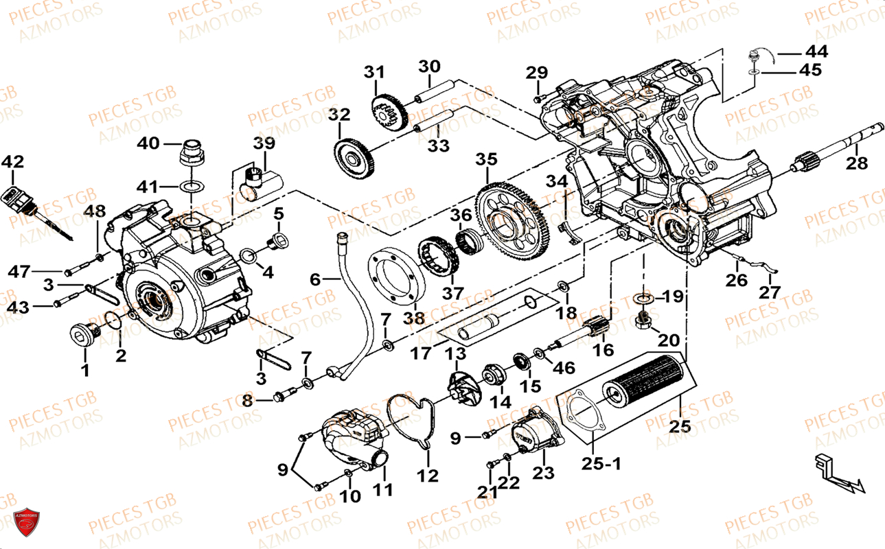 CARTER MOTEUR DROIT TGB BLADE 1000 LTX ABS