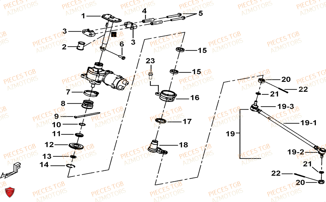 Colonne Direction Eps TGB Pieces TGB BLADE 1000 LTX ABS (No Serie RFCETTTBG.. Type: ETT-JJ)