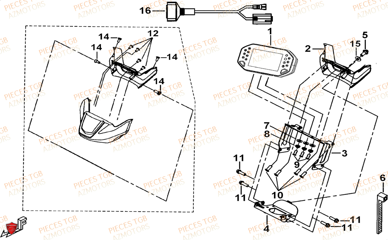 Compteur TGB Pieces TGB BLADE 1000 LTX ABS (No Serie RFCETTTBG.. Type: ETT-JJ)