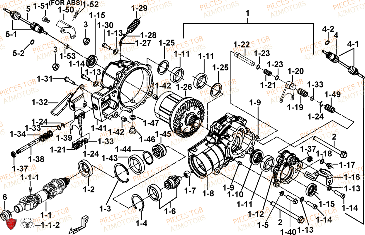 Differentiel Avant TGB Pieces TGB BLADE 1000 LTX ABS (No Serie RFCETTTBG.. Type: ETT-JJ)