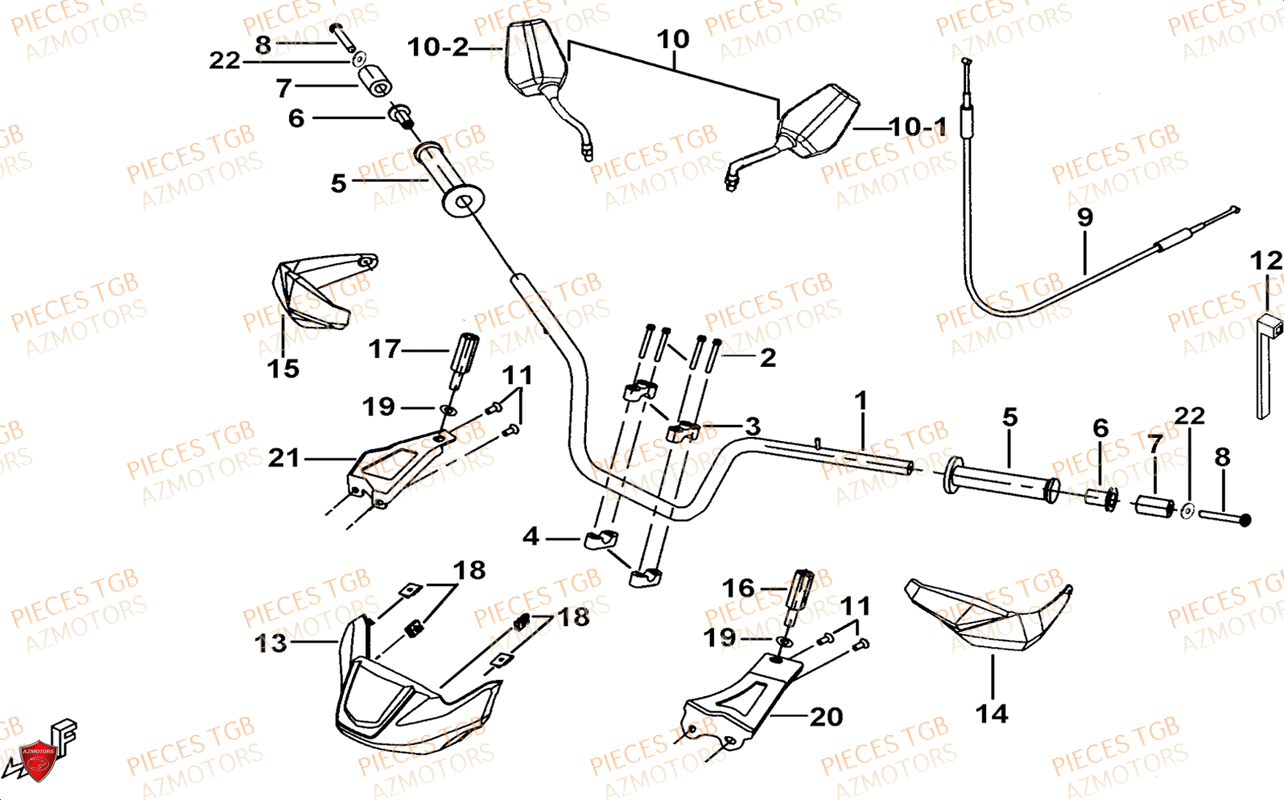 Guidon TGB Pieces TGB BLADE 1000 LTX ABS (No Serie RFCETTTBG.. Type: ETT-JJ)