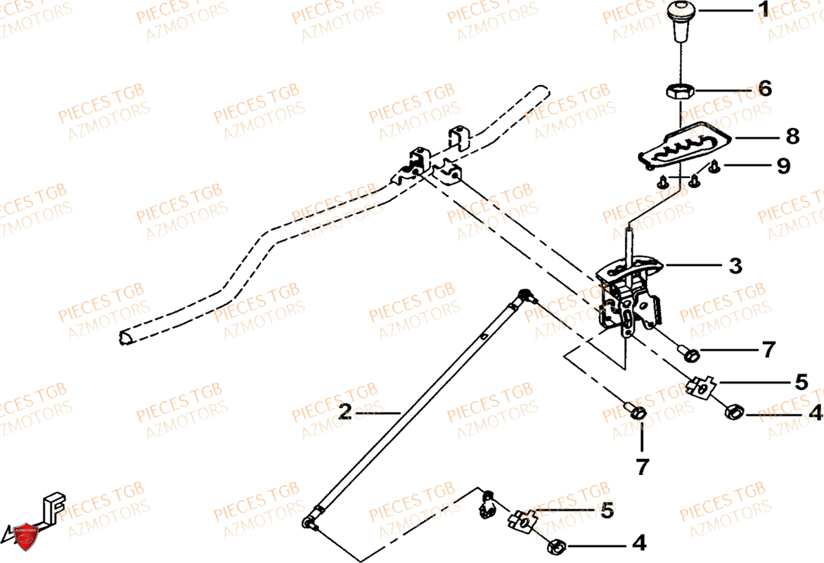 Levier De Vitesses TGB Pieces TGB BLADE 1000 LTX ABS (No Serie RFCETTTBG.. Type: ETT-JJ)