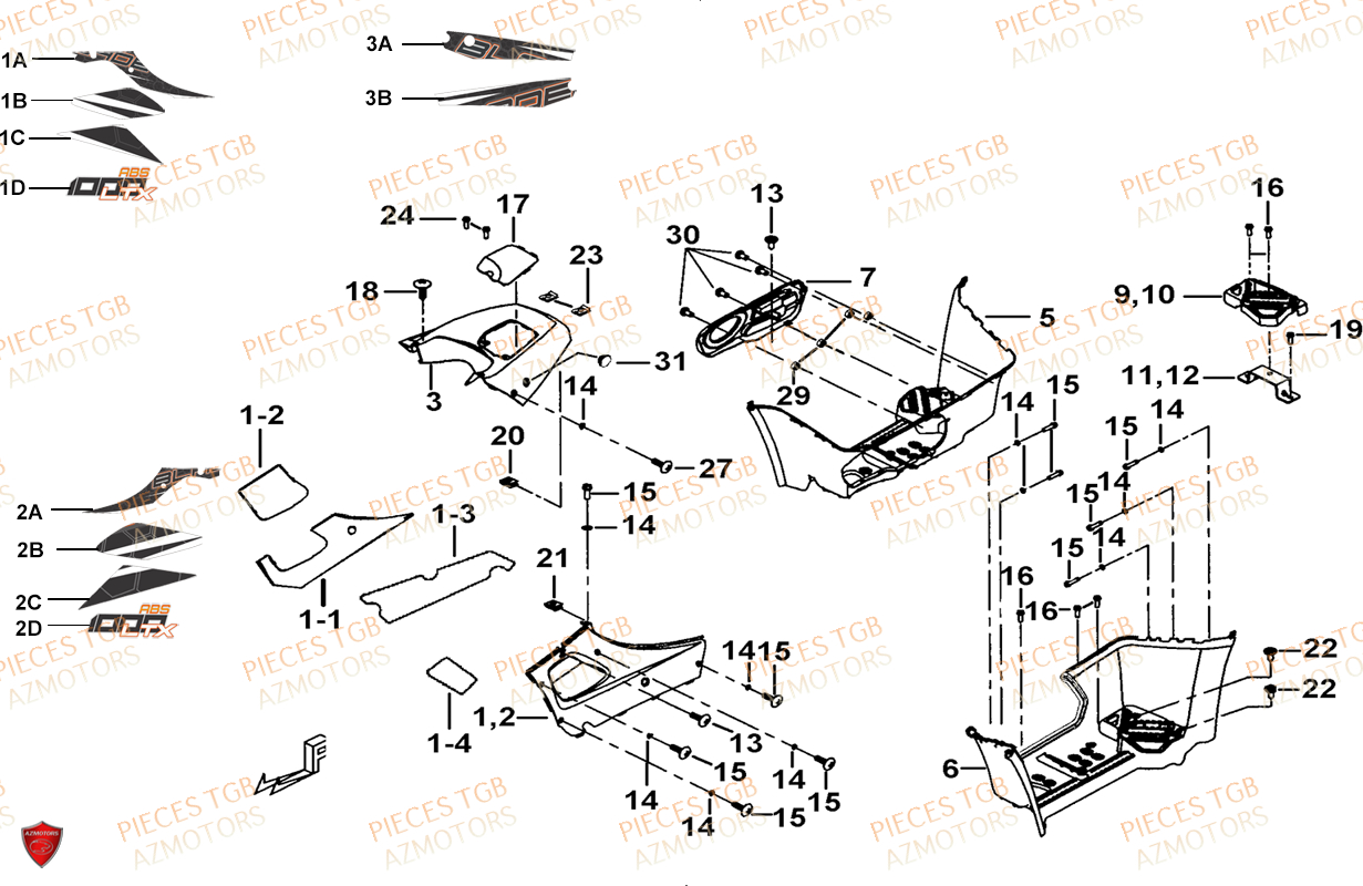 MARCHE PIED TGB BLADE 1000 LTX ABS