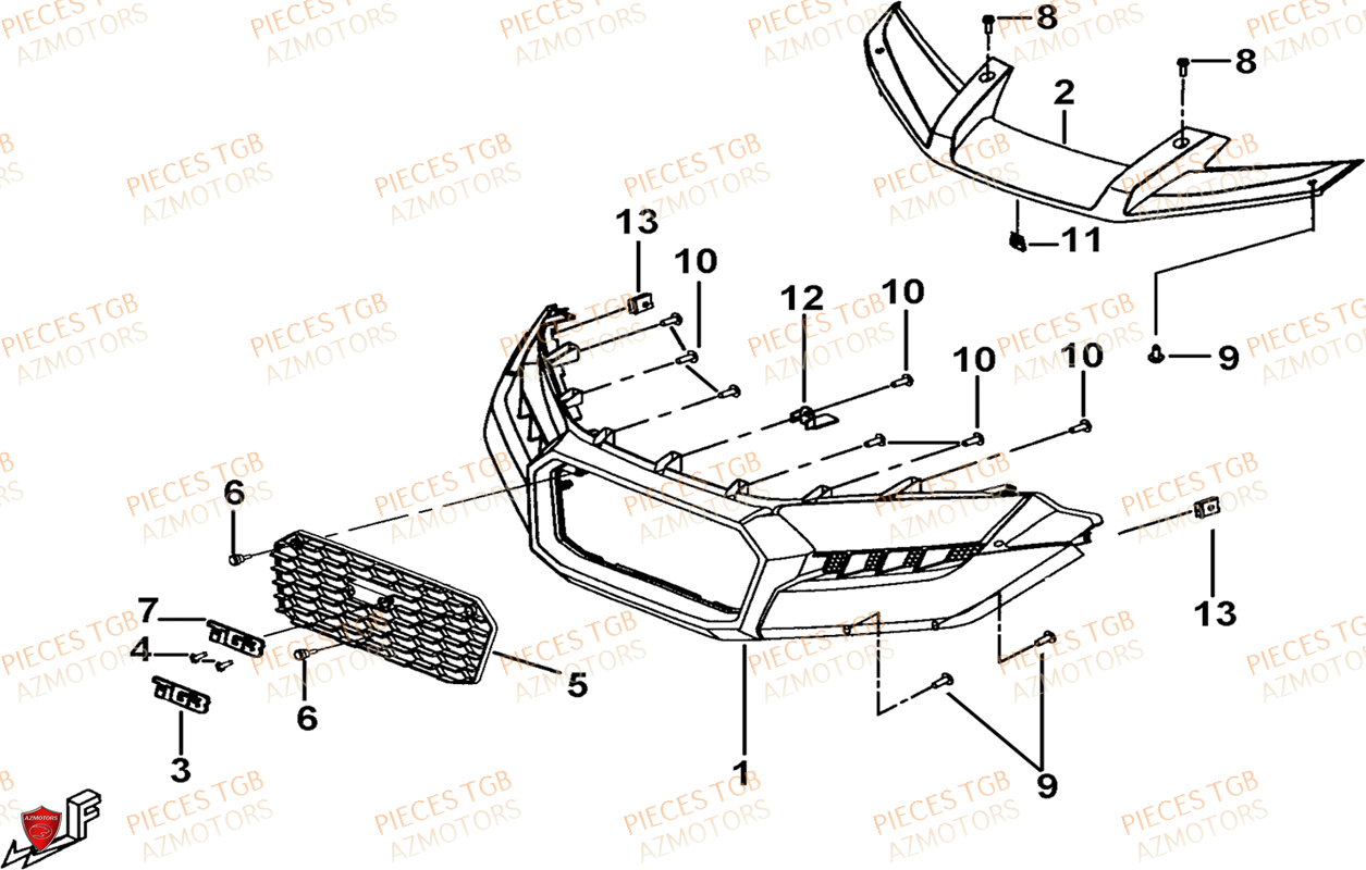 Pare Chocs TGB Pieces TGB BLADE 1000 LTX ABS (No Serie RFCETTTBG.. Type: ETT-JJ)