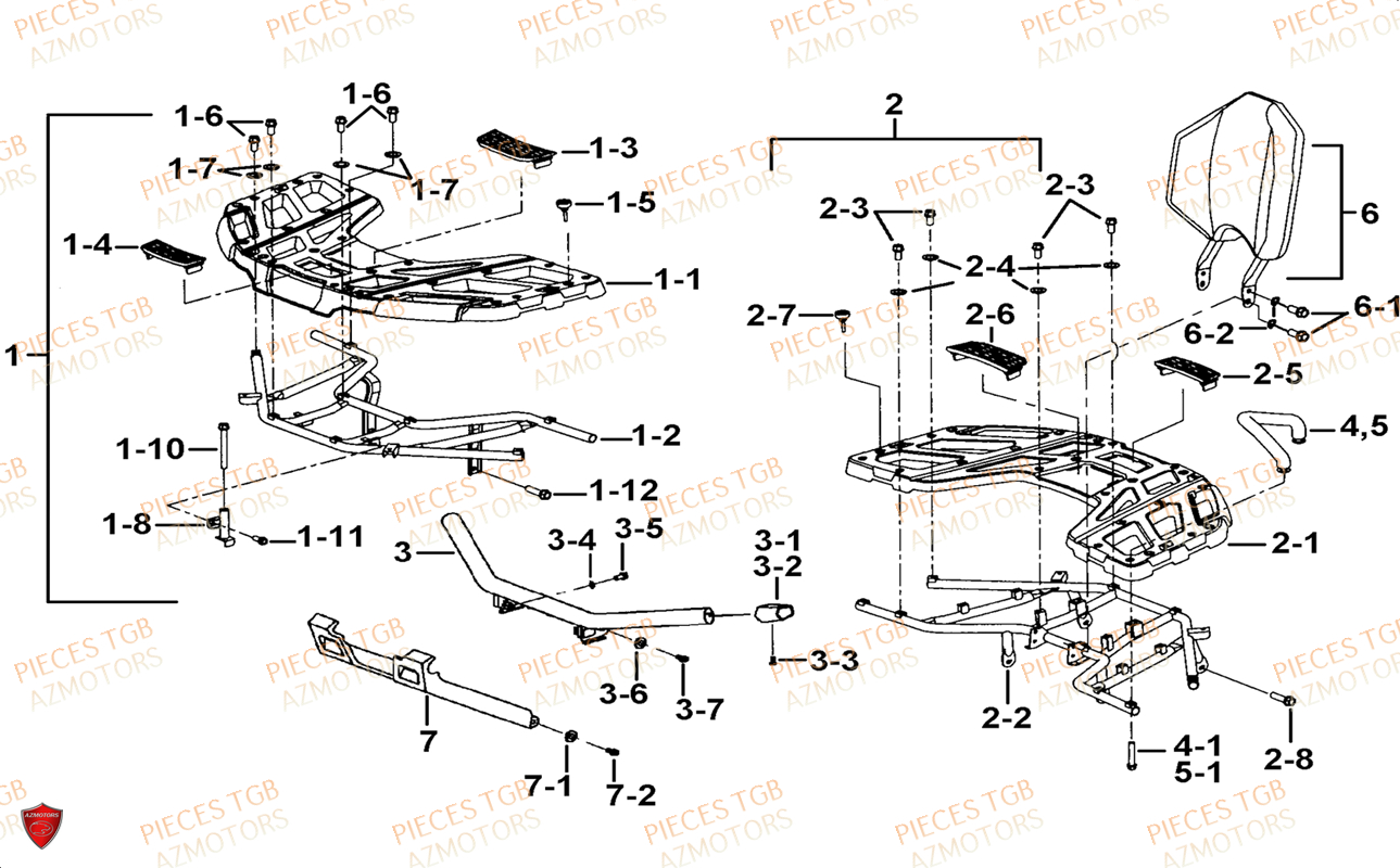 PORTE BAGAGES PLASTIQUE (OPTION) TGB BLADE 1000 LTX ABS