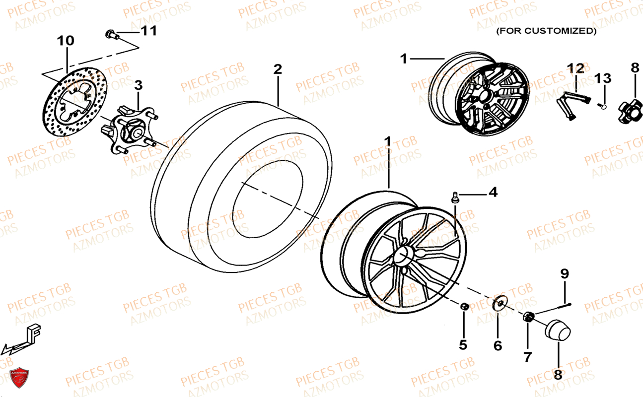 ROUES ARRIERE TGB BLADE 1000 LTX ABS