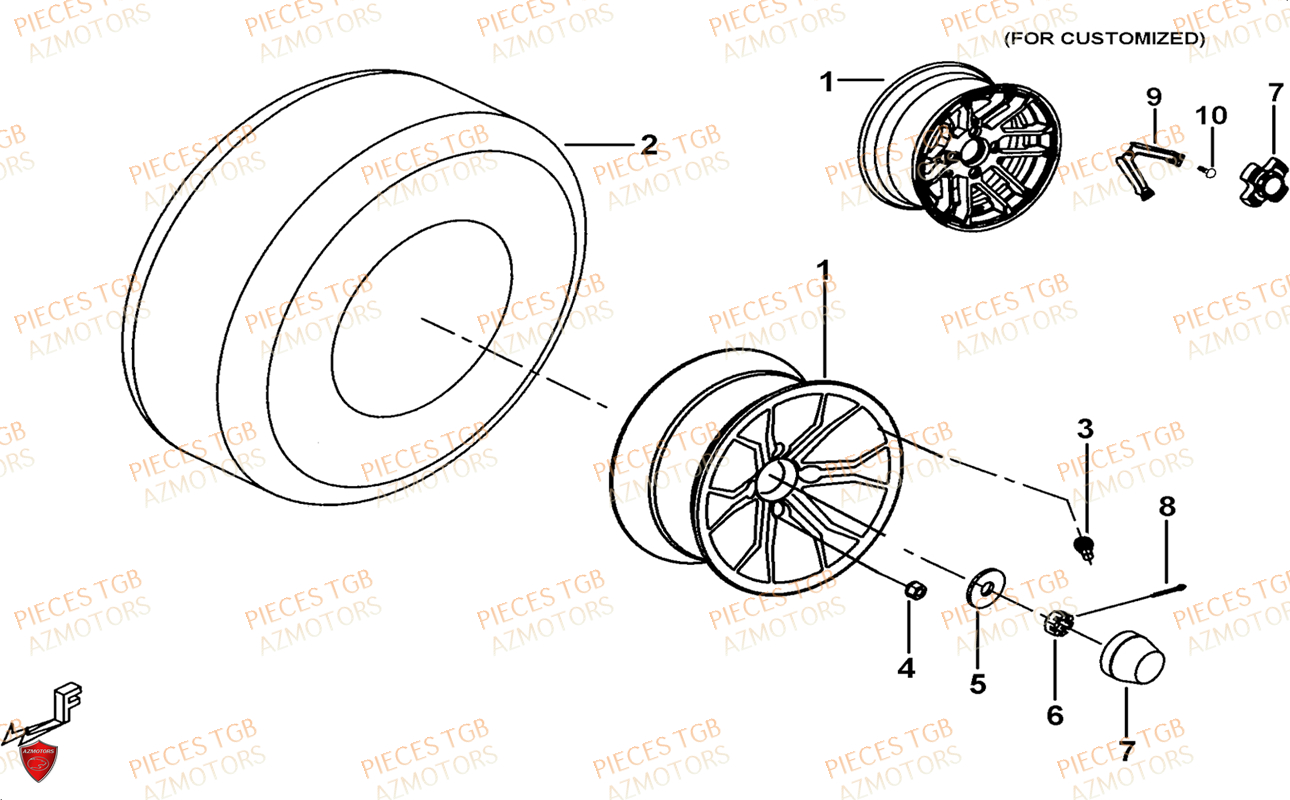 Roues Avant TGB Pieces TGB BLADE 1000 LTX ABS (No Serie RFCETTTBG.. Type: ETT-JJ)