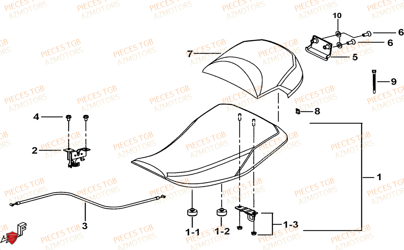 Selle TGB Pieces TGB BLADE 1000 LTX ABS (No Serie RFCETTTBG.. Type: ETT-JJ)