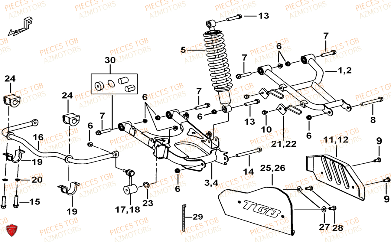 SUSPENSION ARRIERE TGB BLADE 1000 LTX ABS