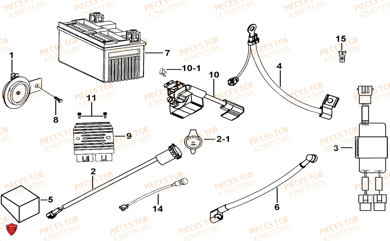 Systeme Electrique 3 TGB Pieces TGB BLADE 1000 LTX ABS (No Serie RFCETTTBG.. Type: ETT-JJ)