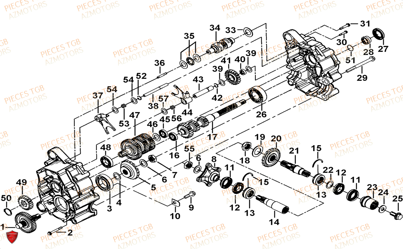 Transmission 1 TGB Pieces TGB BLADE 1000 LTX ABS (No Serie RFCETTTBG.. Type: ETT-JJ)