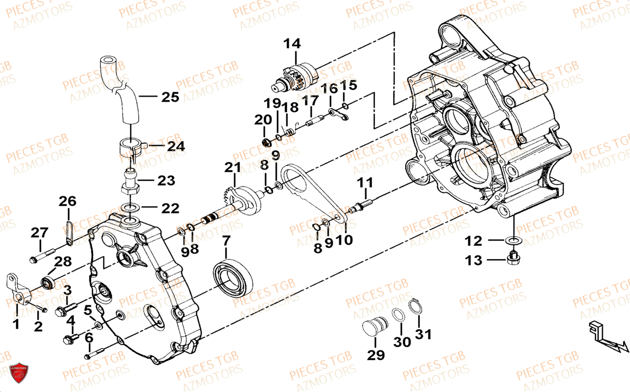 Transmission 2 TGB Pieces TGB BLADE 1000 LTX ABS (No Serie RFCETTTBG.. Type: ETT-JJ)