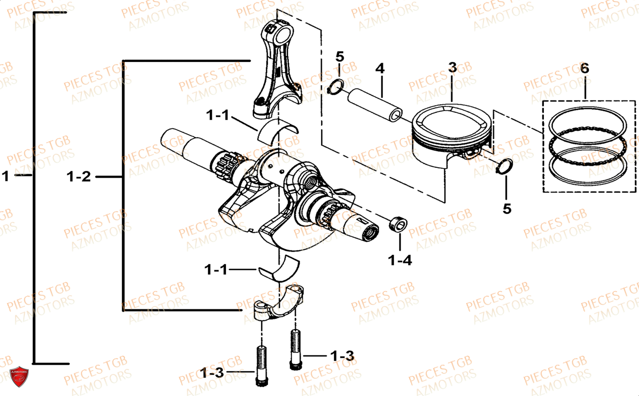 Vilebrequin TGB Pieces TGB BLADE 1000 LTX ABS (No Serie RFCETTTBG.. Type: ETT-JJ)