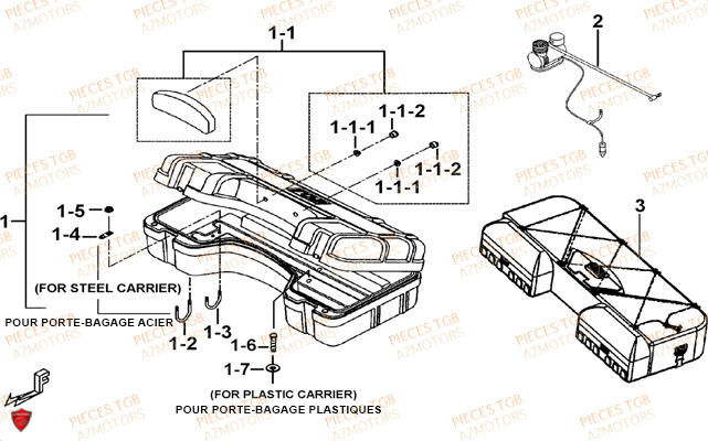 COFFRE ARRIERE (OPTION) TGB BLADE 250S LE LIMITED