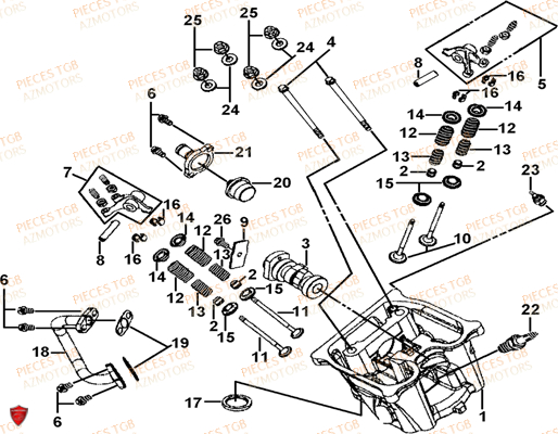 Culasse TGB Pieces TGB BLADE 250 LE E LIMITED ED
(No serie RFCFCBFCA.... Type FCB)