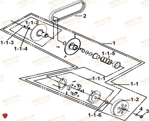 Embrayage TGB Pieces TGB BLADE 250 LE E LIMITED ED
(No serie RFCFCBFCA.... Type FCB)