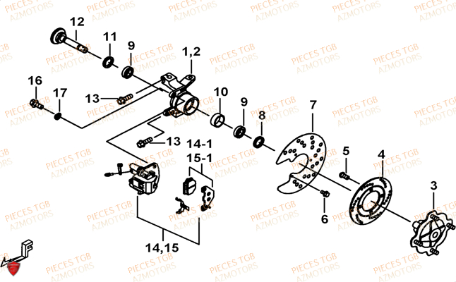 PORTE FUSEE DE DIRECTION TGB BLADE 250S LE LIMITED