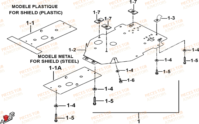 Protections Aluminium (option) TGB Pieces TGB BLADE 250 LE E LIMITED ED
(No serie RFCFCBFCA.... Type FCB)