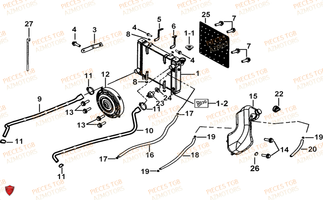 Refroidissement TGB Pieces TGB BLADE 250 LE E LIMITED ED
(No serie RFCFCBFCA.... Type FCB)