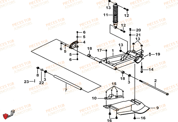 Suspension Arriere TGB Pieces TGB BLADE 250 LE E LIMITED ED
(No serie RFCFCBFCA.... Type FCB)