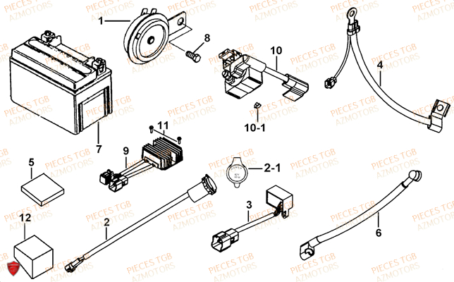 Systeme Electrique 3 TGB Pieces TGB BLADE 250 LE E LIMITED ED
(No serie RFCFCBFCA.... Type FCB)