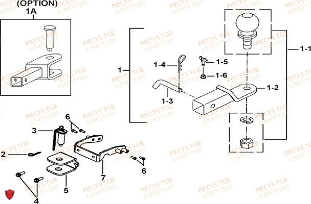 Attelage Option TGB Pieces TGB BLADE 500 SL 4x4 2016 (No serie RFCFBGFTL.... Type FTG-D)