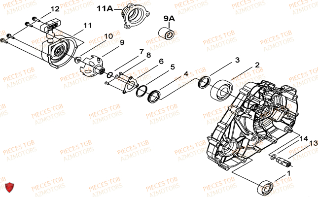 CACHE CARTER MOTEUR GAUCHE 1 TGB BLADE 500 SL 2016