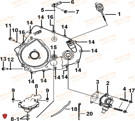 CACHE CARTER MOTEUR GAUCHE 2 TGB BLADE 500 SL 2016