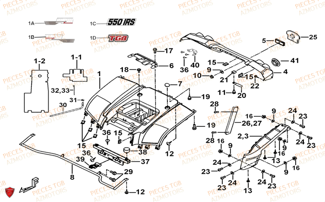 CARROSSERIE ARRIERE TGB BLADE 500 SL 2016