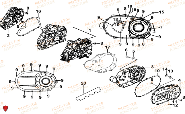 CARTER MOTEUR TGB BLADE 500 SL 2016