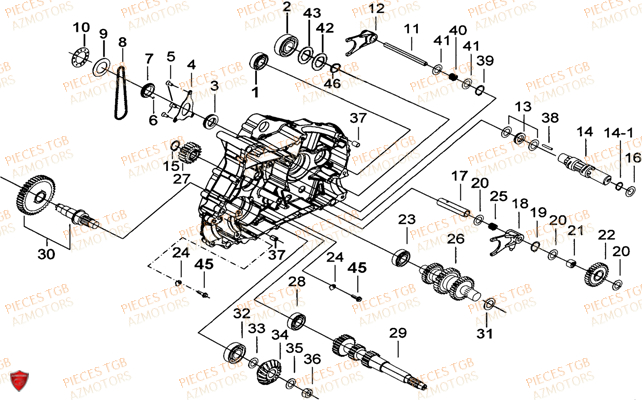 Carter Moteur Gauche 2 TGB Pieces TGB BLADE 500 SL 4x4 2016 (No serie RFCFBGFTL.... Type FTG-D)