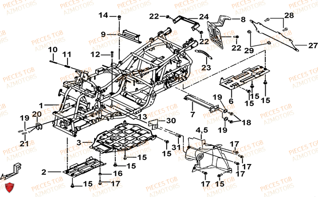 Chassis TGB Pieces TGB BLADE 500 SL 4x4 2016 (No serie RFCFBGFTL.... Type FTG-D)