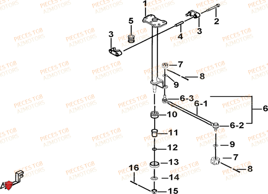 Colonne De Direction TGB Pieces TGB BLADE 500 SL 4x4 2016 (No serie RFCFBGFTL.... Type FTG-D)