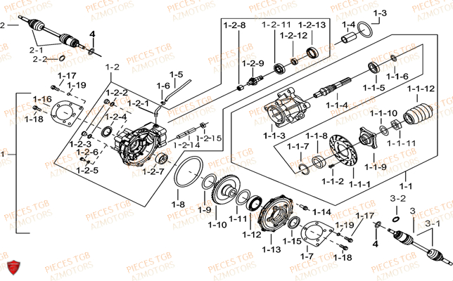 DIFFERENTIEL ARRIERE TGB BLADE 500 SL 2016