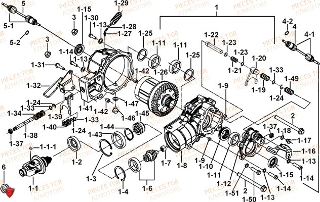 Differentiel Avant TGB Pieces TGB BLADE 500 SL 4x4 2016 (No serie RFCFBGFTL.... Type FTG-D)