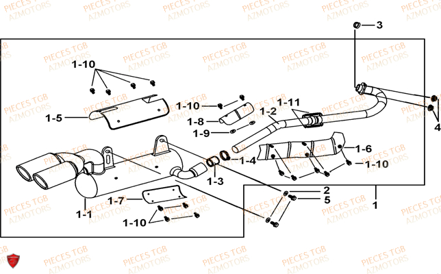 ECHAPPEMENT JUSQU AU No SERIE 020787 TGB BLADE 500 SL 2016